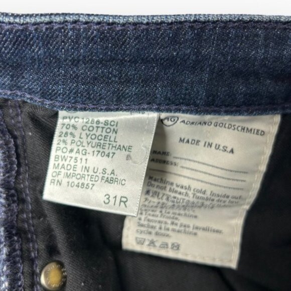 Ag Adriano Goldschmied Stevie Slim Straight Jeans Women's Size 31 R / 12 - Picture 7 of 8